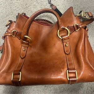 Brown leather Dooney and Bourke purse